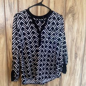 Black and white zig zag blouse